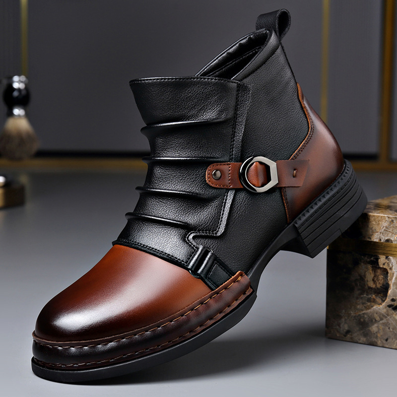 Street Fashion Style Male - Autumn Winter Retro Ankle Boots for