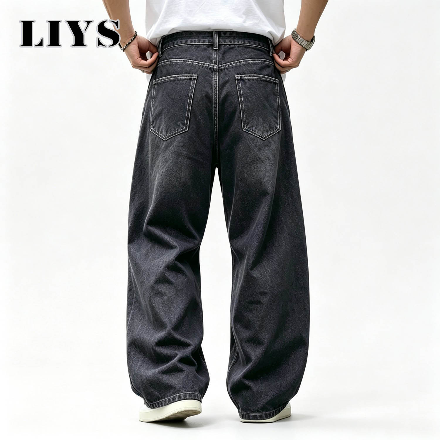 Men Y2K Baggy Wide Leg Jeans V - đánh giá và giá Street Fashion Jeans Men