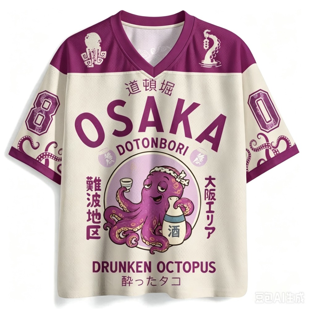 Y2K Osaka Octopus Pattern 3D P - đánh giá và giá Street Fashion Osaka