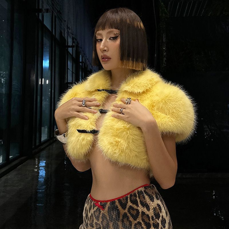 2025 Fur Short Coat Women Crop - đánh giá và giá Street Fashion Men 2025