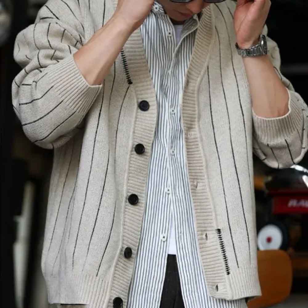 2025 Winter New Men's Striped  - đánh giá và giá Street Fashion Men 2025