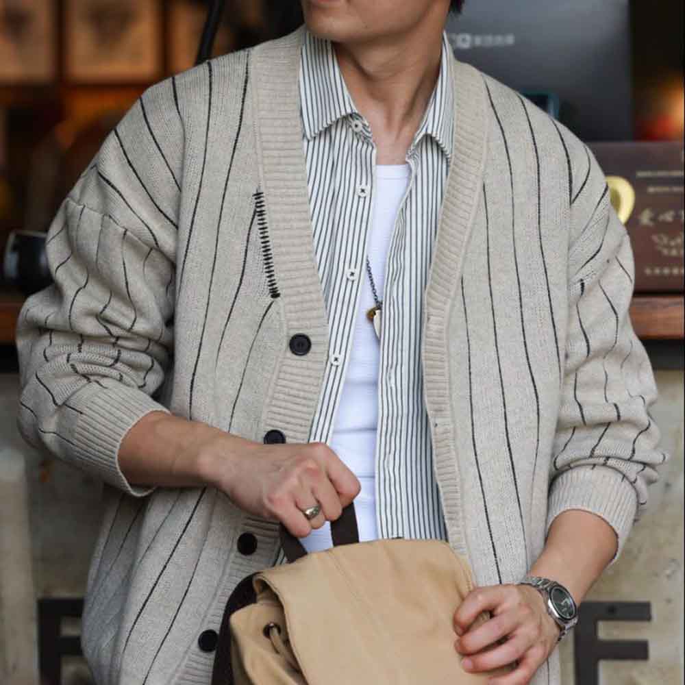 2025 Winter New Men's Striped  - đánh giá và giá Street Fashion Men 2025
