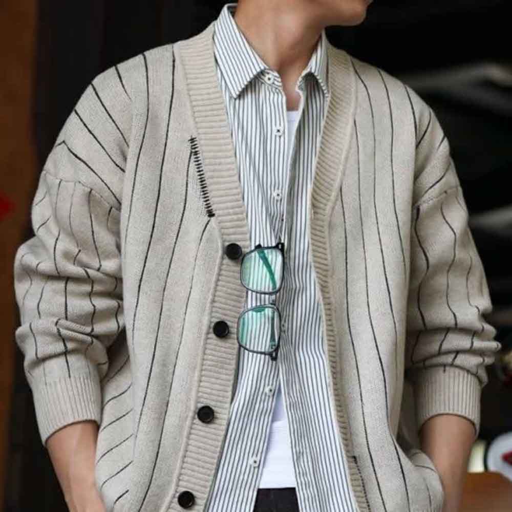 2025 Winter New Men's Striped  - đánh giá và giá Street Fashion Men 2025