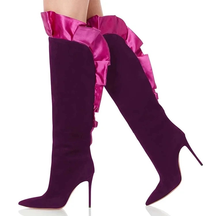 Suede Ruffles Pleated Pointed  - đánh giá và giá Street Fashion Designers