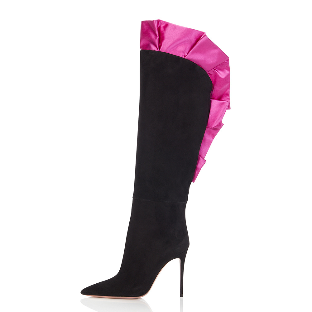 Suede Ruffles Pleated Pointed  - đánh giá và giá Street Fashion Designers