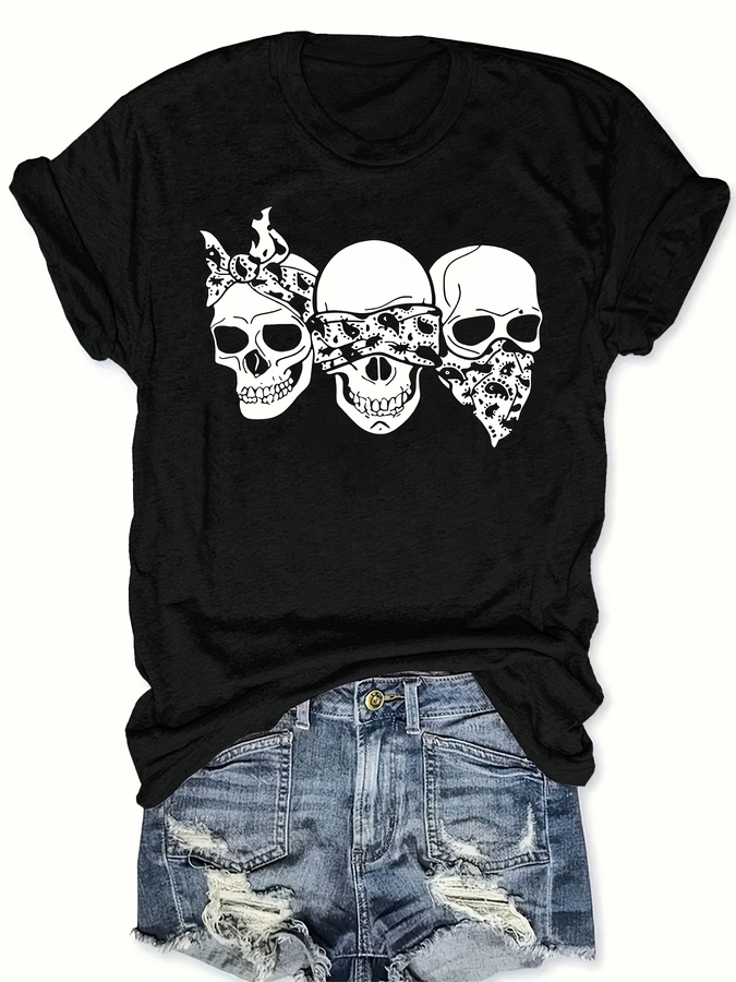 Happy Cartoon Skull T-Shirt, L - đánh giá và giá Street Fashion Style Male