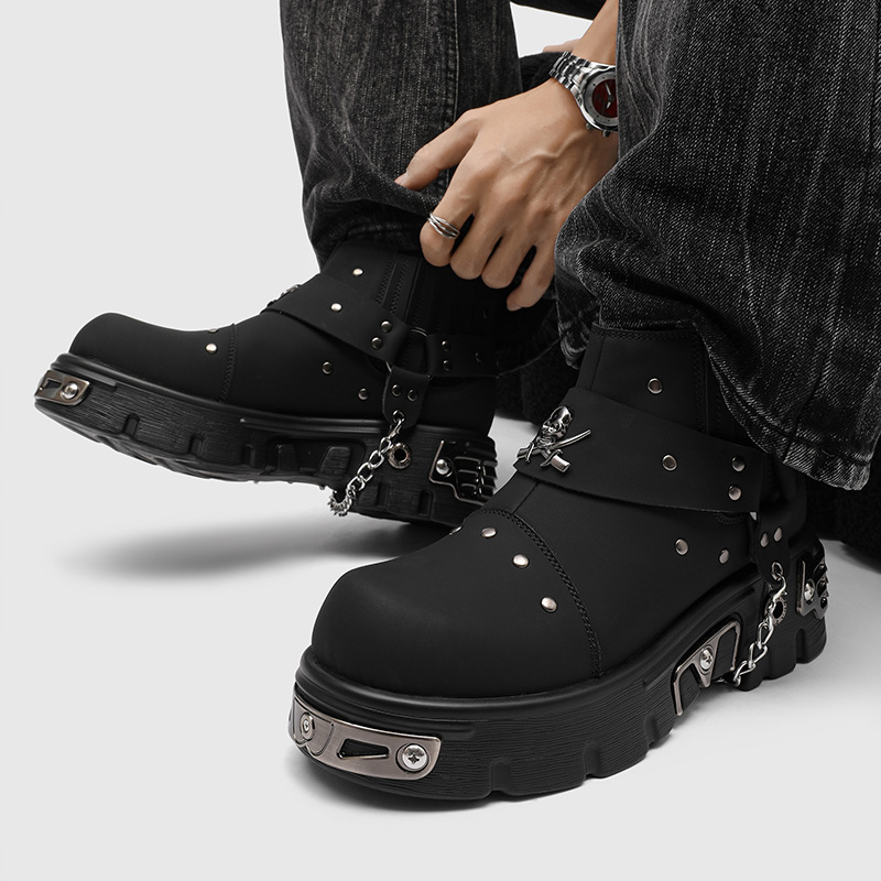 Rock Punk Metal Patchwork Moto - đánh giá và giá Street Fashion Style Male