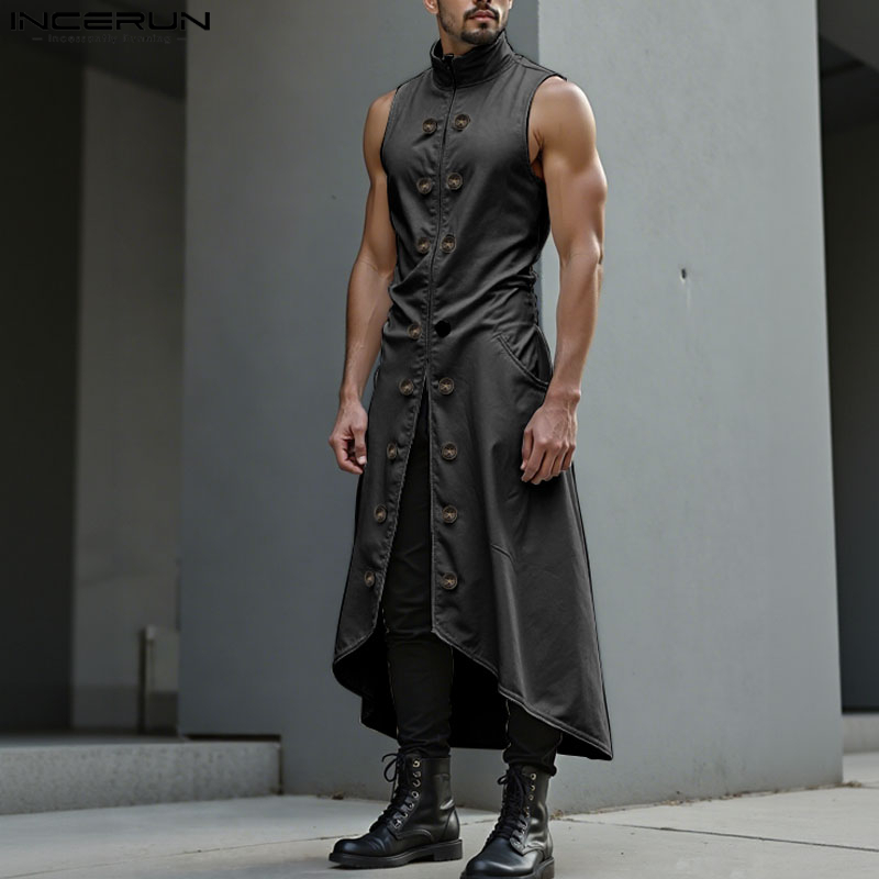 INCERUN Men Long Style Vests S - đánh giá và giá Street Fashion Style Male