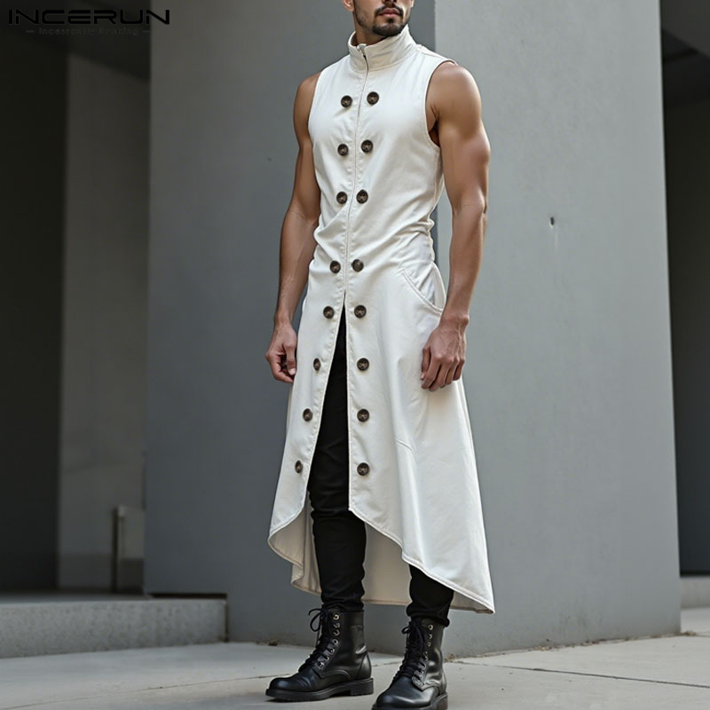 INCERUN Men Long Style Vests S - đánh giá và giá Street Fashion Style Male