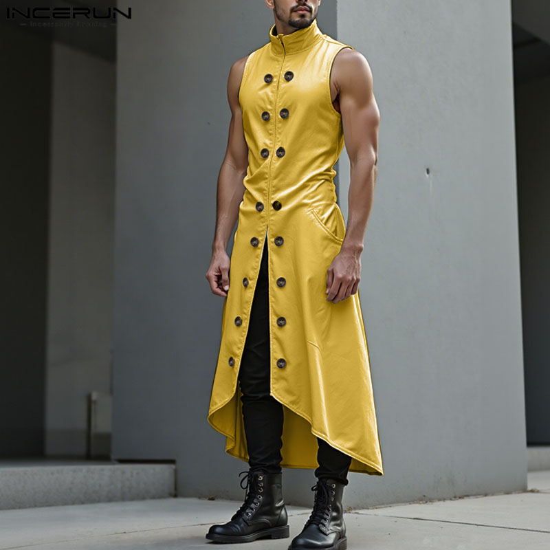 INCERUN Men Long Style Vests S - đánh giá và giá Street Fashion Style Male