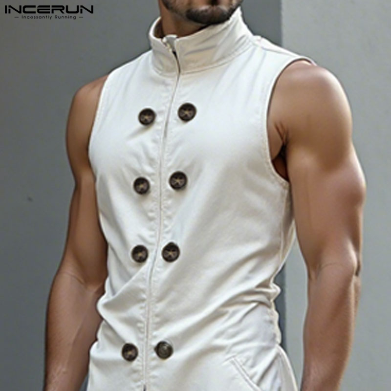 INCERUN Men Long Style Vests S - đánh giá và giá Street Fashion Style Male
