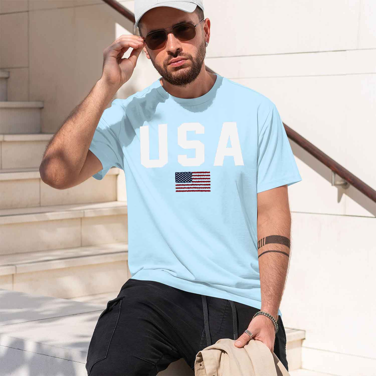 Casual USA Text Ameran Flag Gr - đánh giá và giá Street Fashion China Models