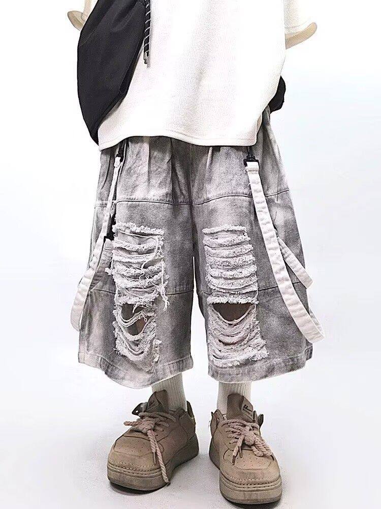 Retro Hip-hop Men's Ripped Jea - đánh giá và giá Street Fashion Style Male