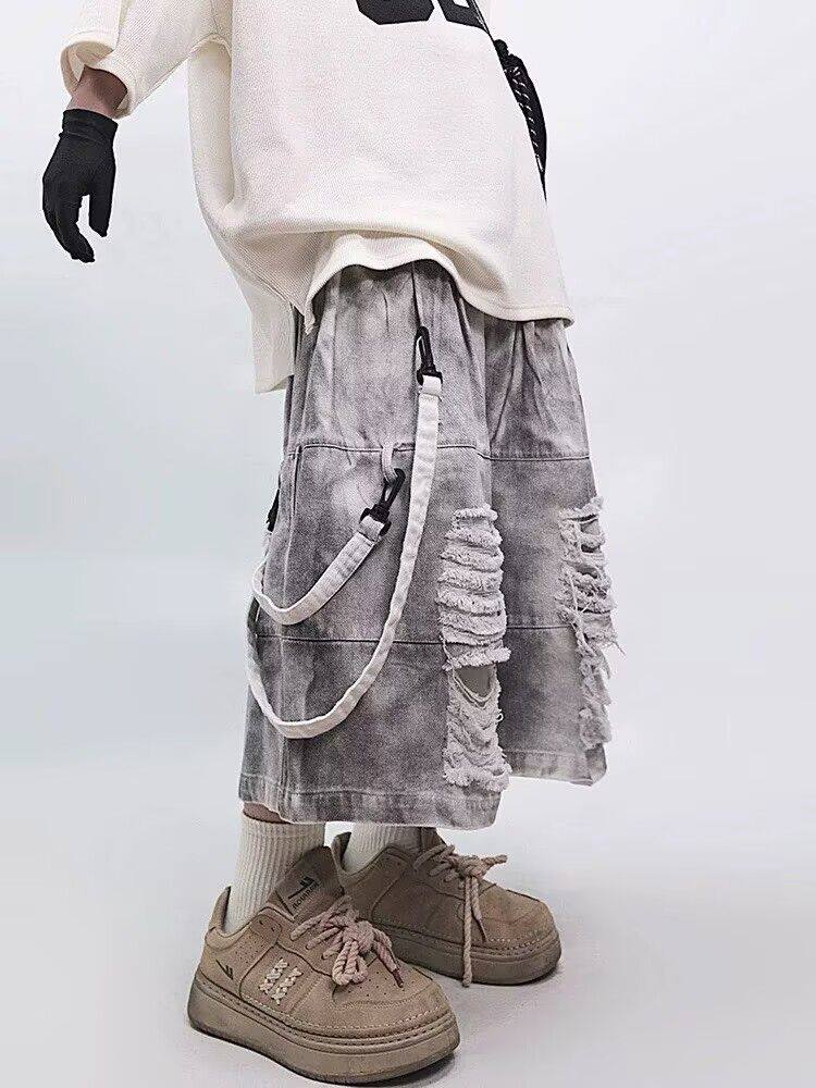 Retro Hip-hop Men's Ripped Jea - đánh giá và giá Street Fashion Style Male