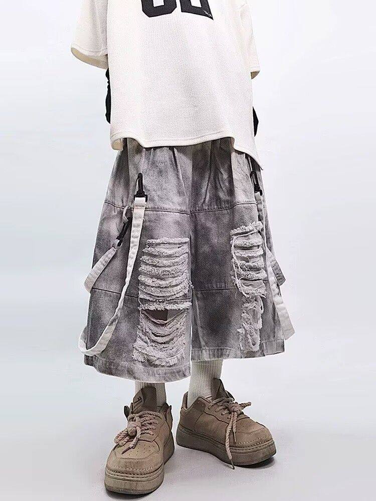 Retro Hip-hop Men's Ripped Jea - đánh giá và giá Street Fashion Style Male