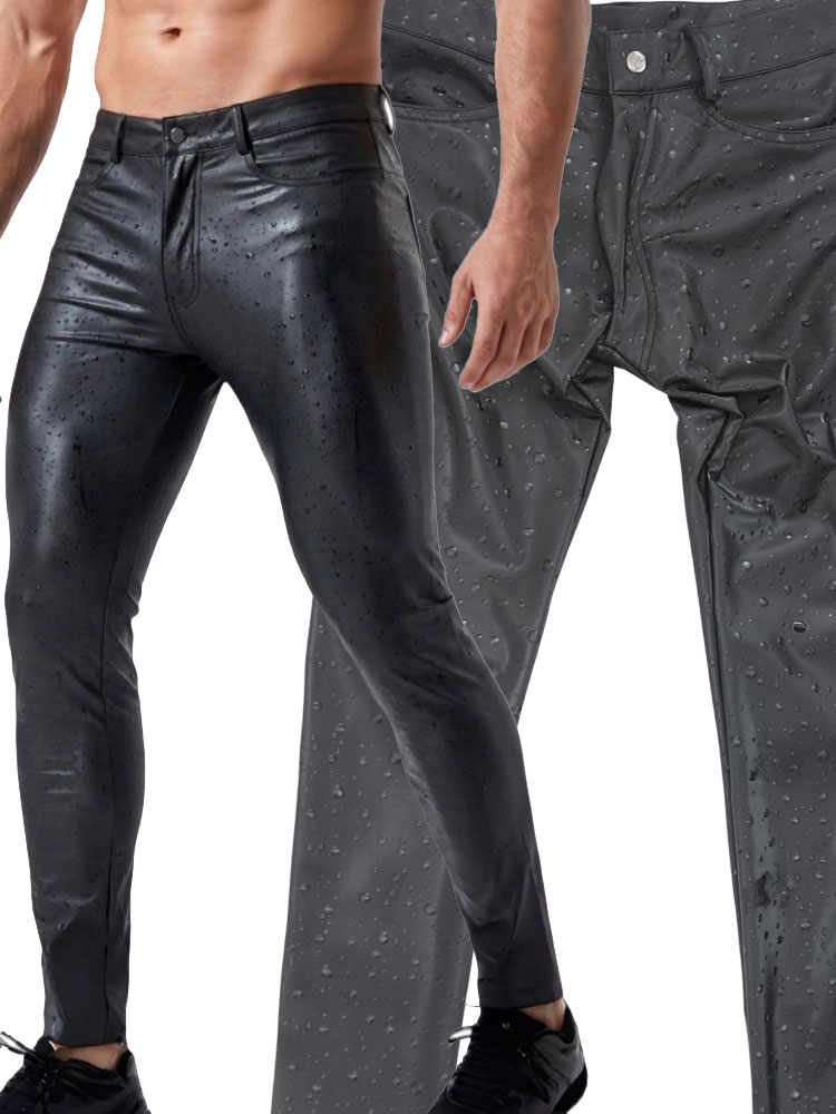 3D Water Drop Print Elastic PU - đánh giá và giá Street Fashion Jeans Men
